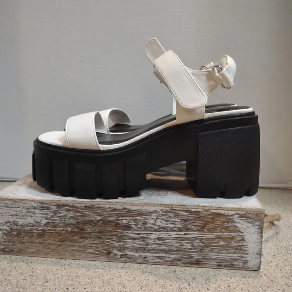 Madden Chunky White Platform Sandals